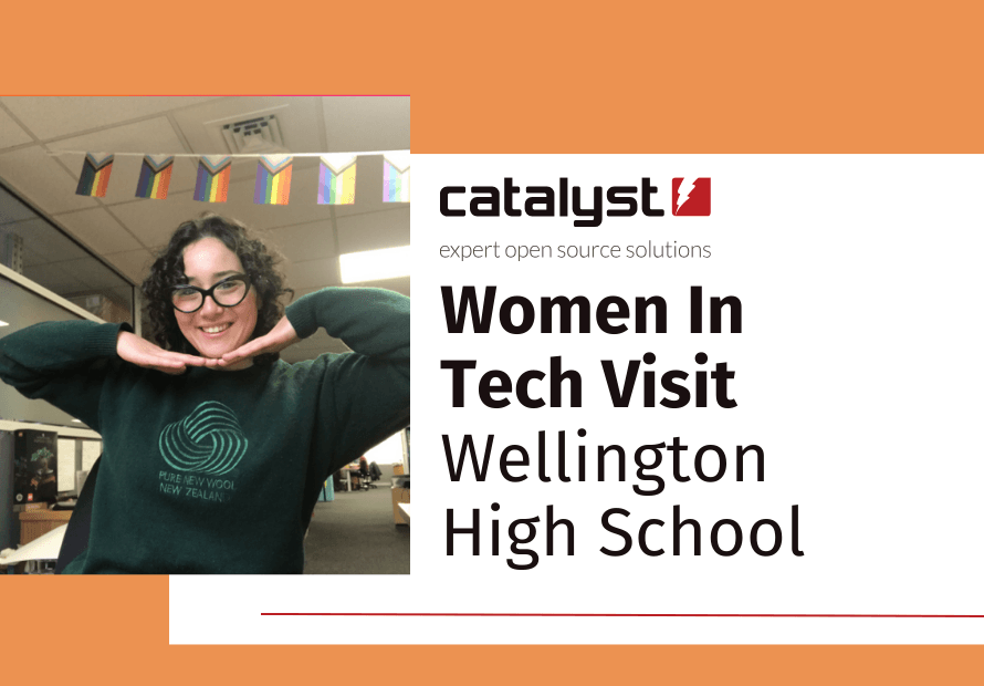 Adriana Milne from Catalyst IT, and other women in tech, visit Wellington HIgh School