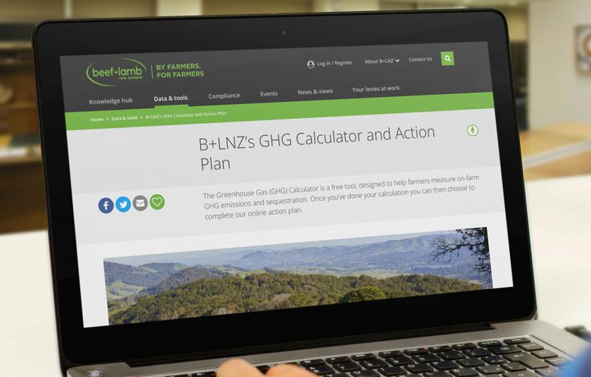 Beef and Lamb website on GHG calculator description page