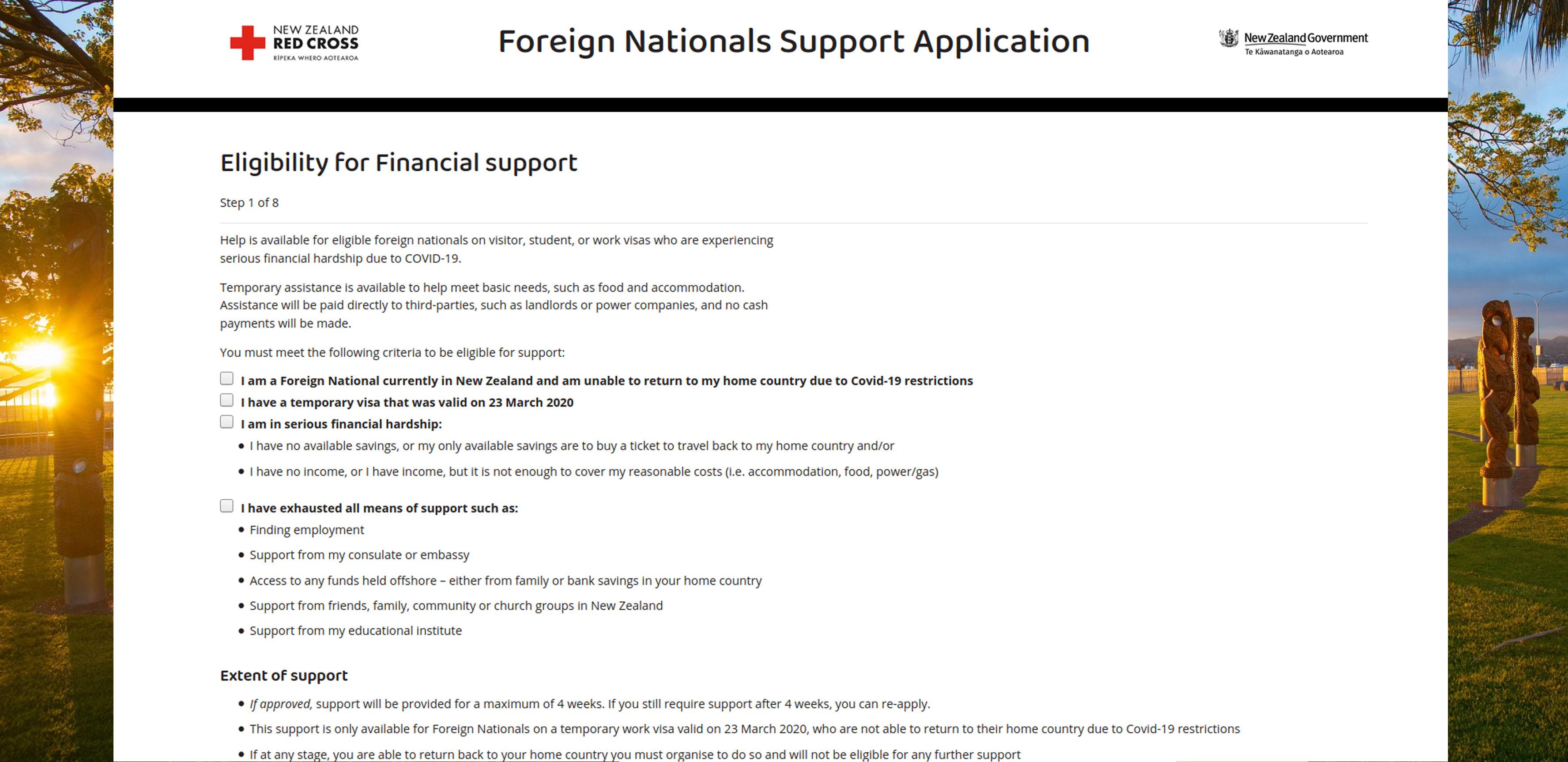 Graphic of a computer with a screenshot of the Foreign Nationals application form