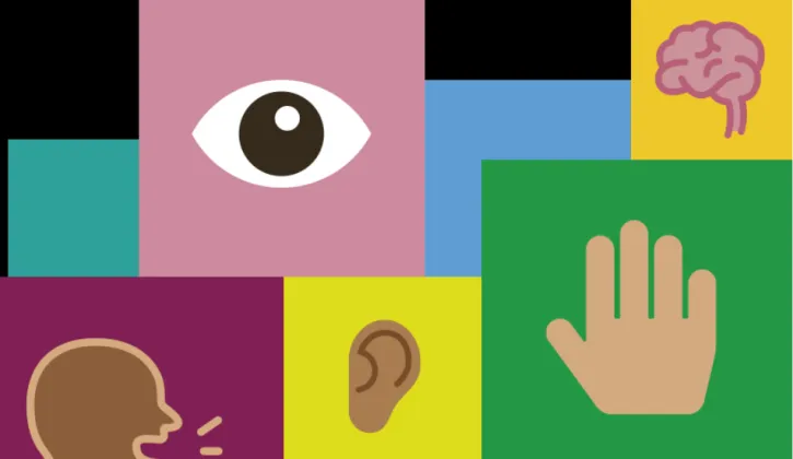 Illustration showing the different types of disabilities