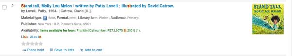 Single search result in Koha OPAC search result page, with no white  ‘No cover image available’ box is being displayed