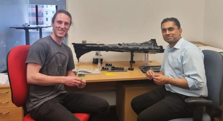 Liam Sharpe and Sanjay DSouza smiling