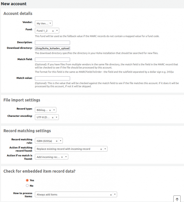 Upload a file to stage area of the page is highlighted yellow and the upload progress of the ‘orders_test.marcxml’ is 100%.