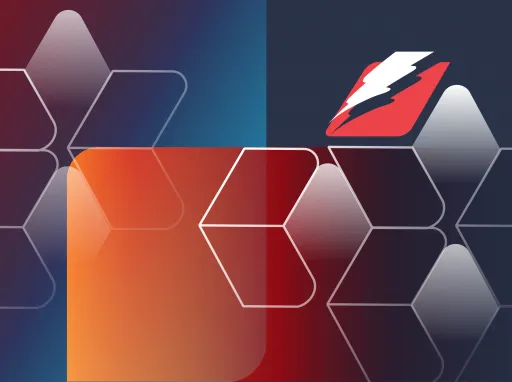 blue and orange gradient logo background