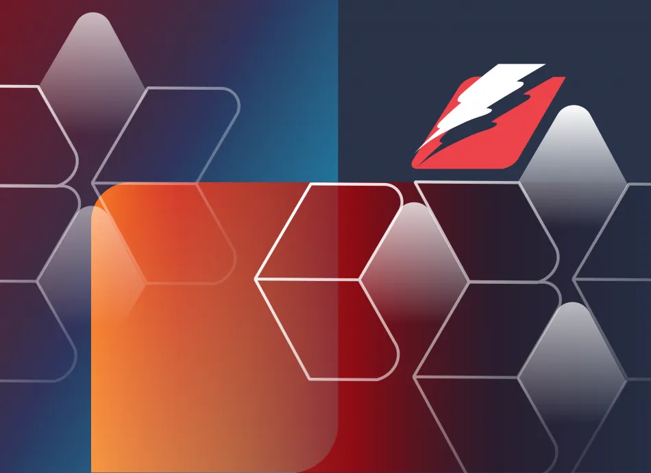 blue and orange gradient logo background