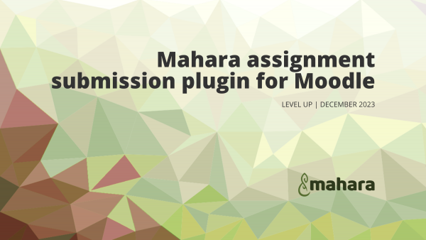 Mahara assignment submission plugin for Moodle