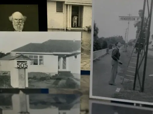 Screenshot of a historical image collage of New Zealand from the Central Archives