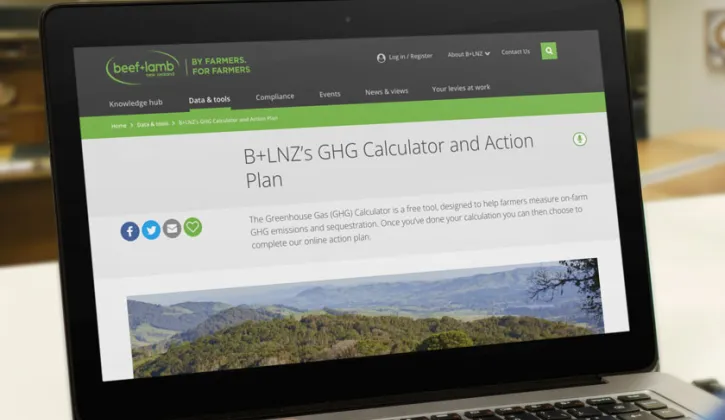 Beef and Lamb website on GHG calculator description page