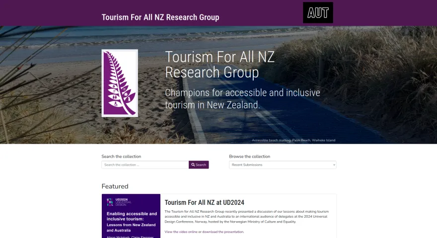 Tourism home page after