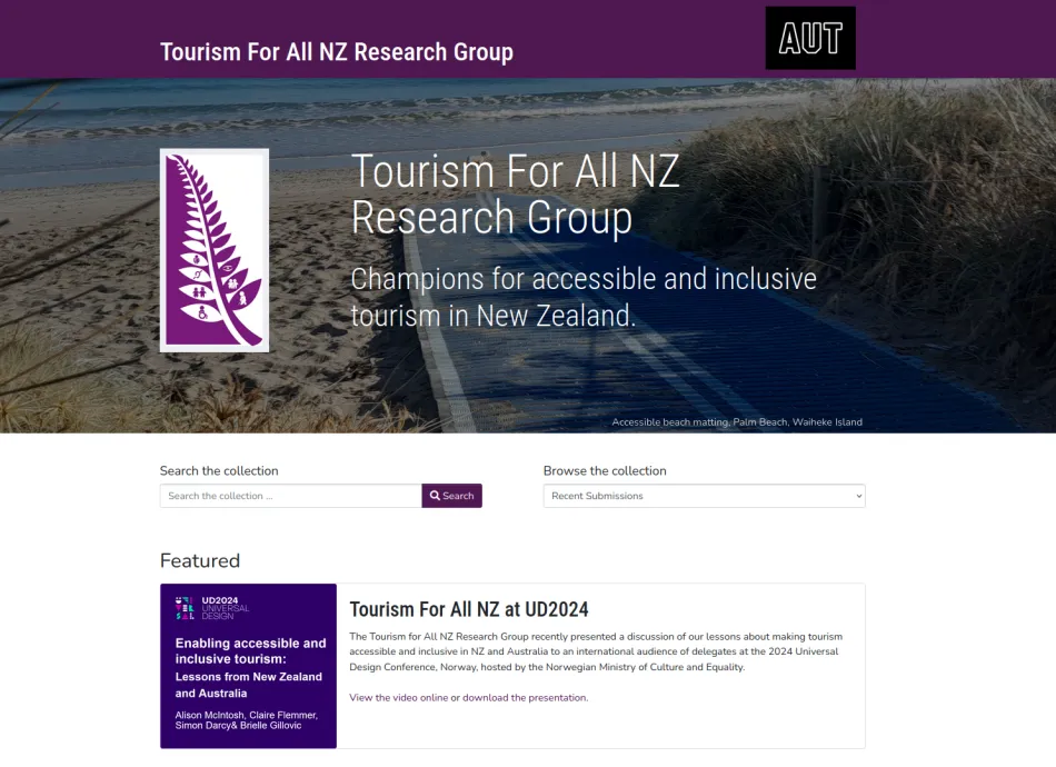 Tourism home page after