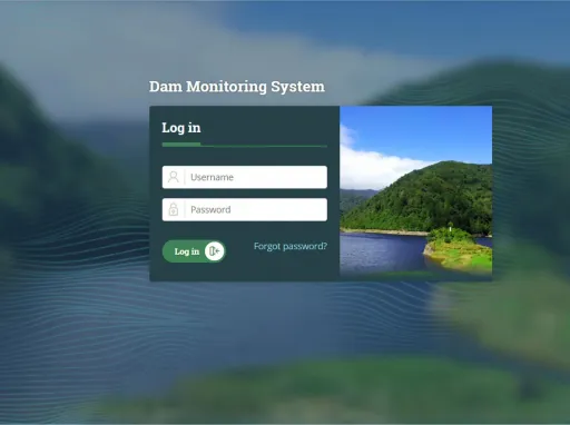 Screenshot of the Dam Safety Intelligence website login screen