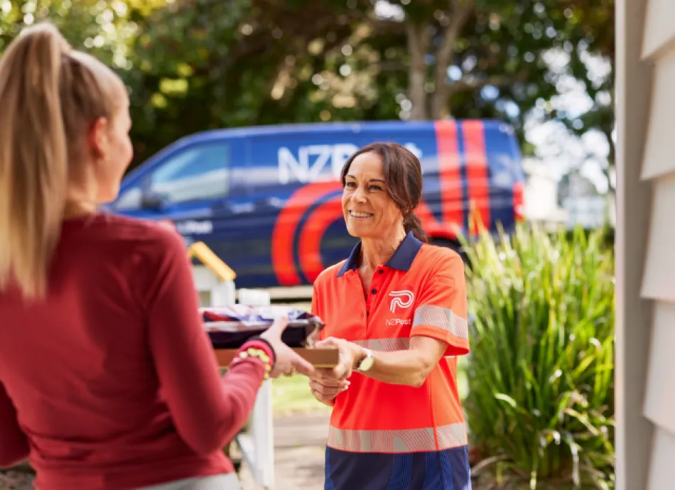 courier delivering package