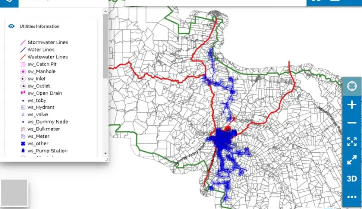 Screenshot of the Otorohanga Utilities Map