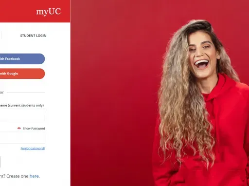 University Canterbury login page