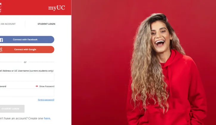 University Canterbury login page