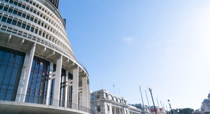 Half view of Beehive Wellington