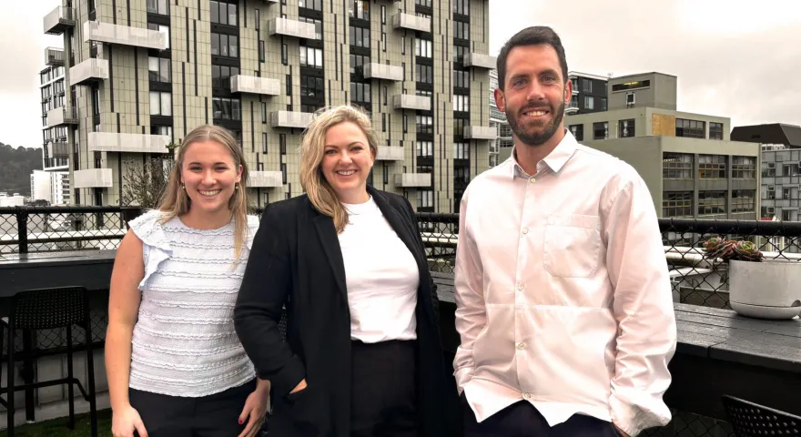 Hannah Giles Christine Loughnan and Phil Bain smiling 1
