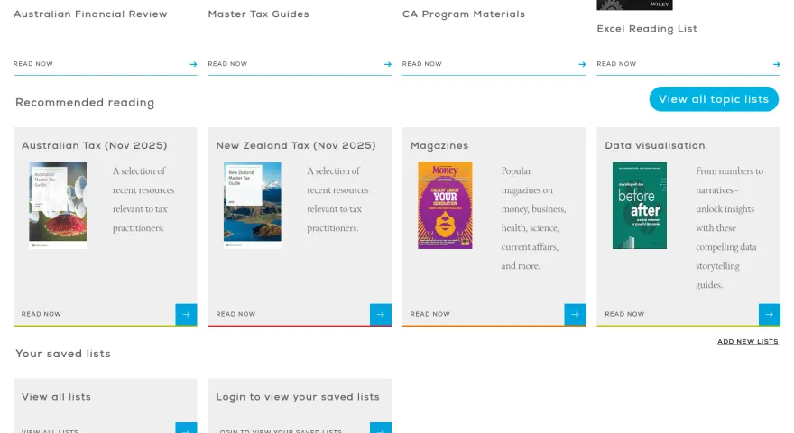 Chartered Accountants Australia and New Zealand Library catalogue