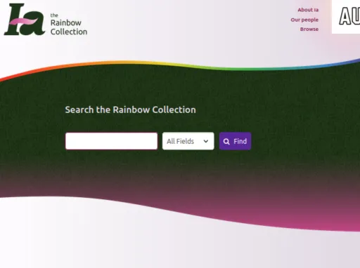 Screenshot of the Ia home page displaying the search bar with the option to Search the Rainbow Collection