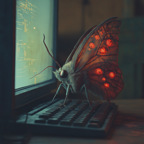 Moth on computer