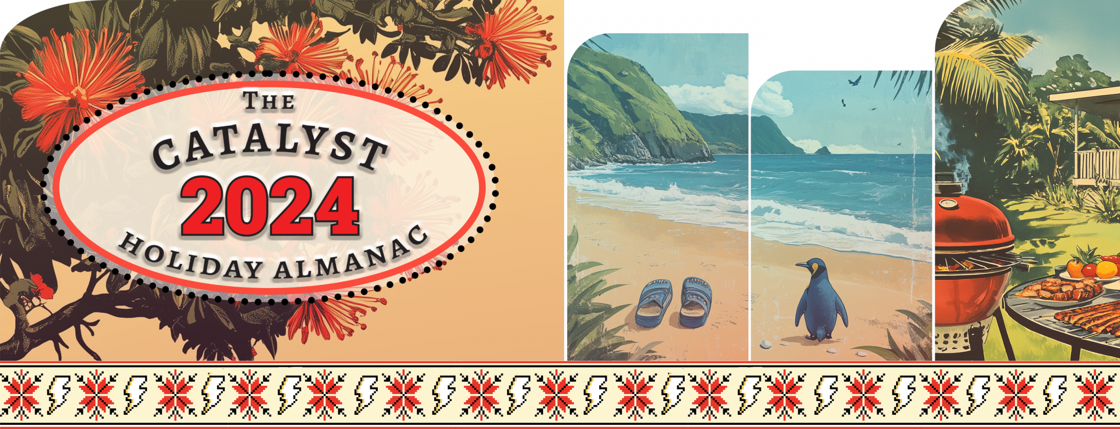 Banner image featuring kiwi holiday nature illustrations and page title